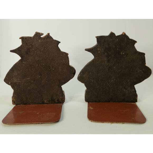 Vintage Nautical Ship Bookends Pair Sailing Galleon Rustic Brown 6" - Picture 3 of 6